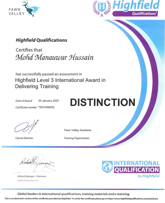 CERTIFICATE 1